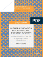 (Palgrave Critical University Studies) Neil Cocks (auth.) - Higher Education Discourse and Deconstruction_ Challenging the Case for Transparency and Objecthood -Palgrave Macmillan (2017)