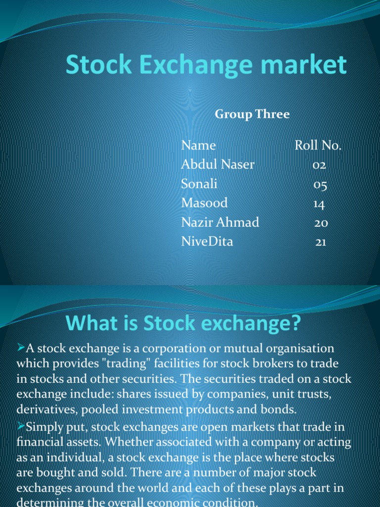 Stock Exchange Market | PDF | Financial Markets | Stocks