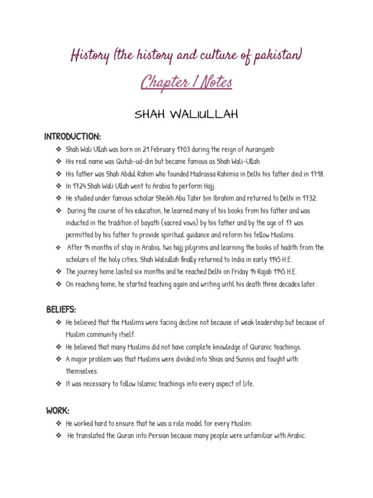 Chapter 1 Notes of History 2059/01 | PDF | Jihad | Quran