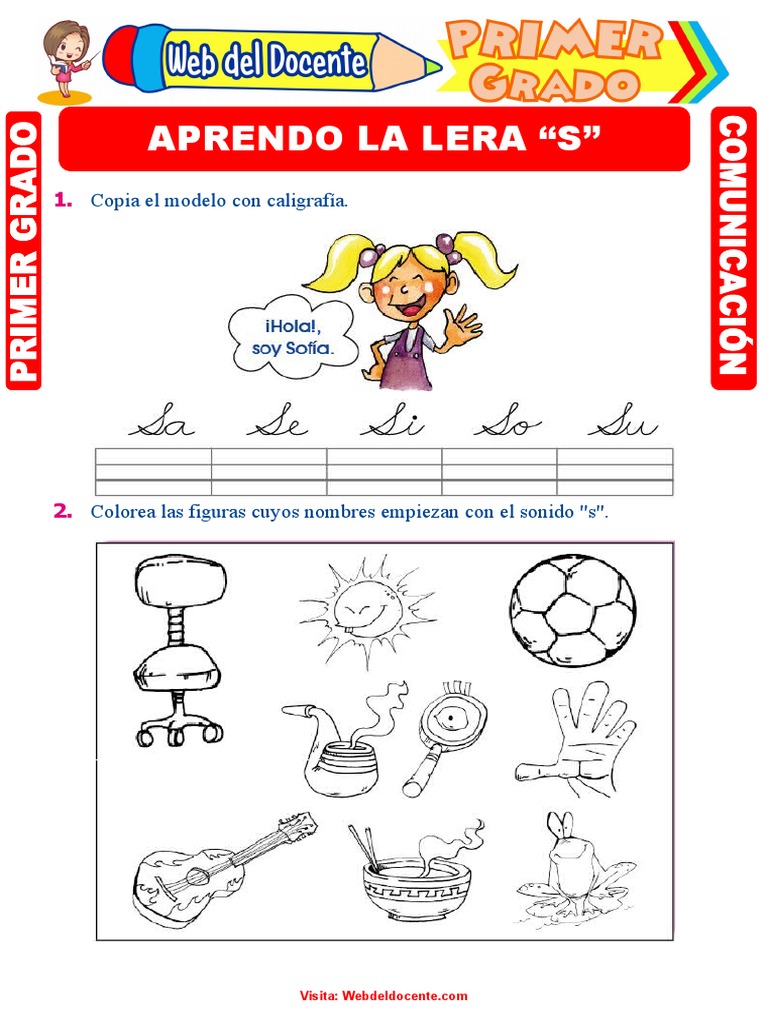 Actividades con la letra S para primer grado | PDF