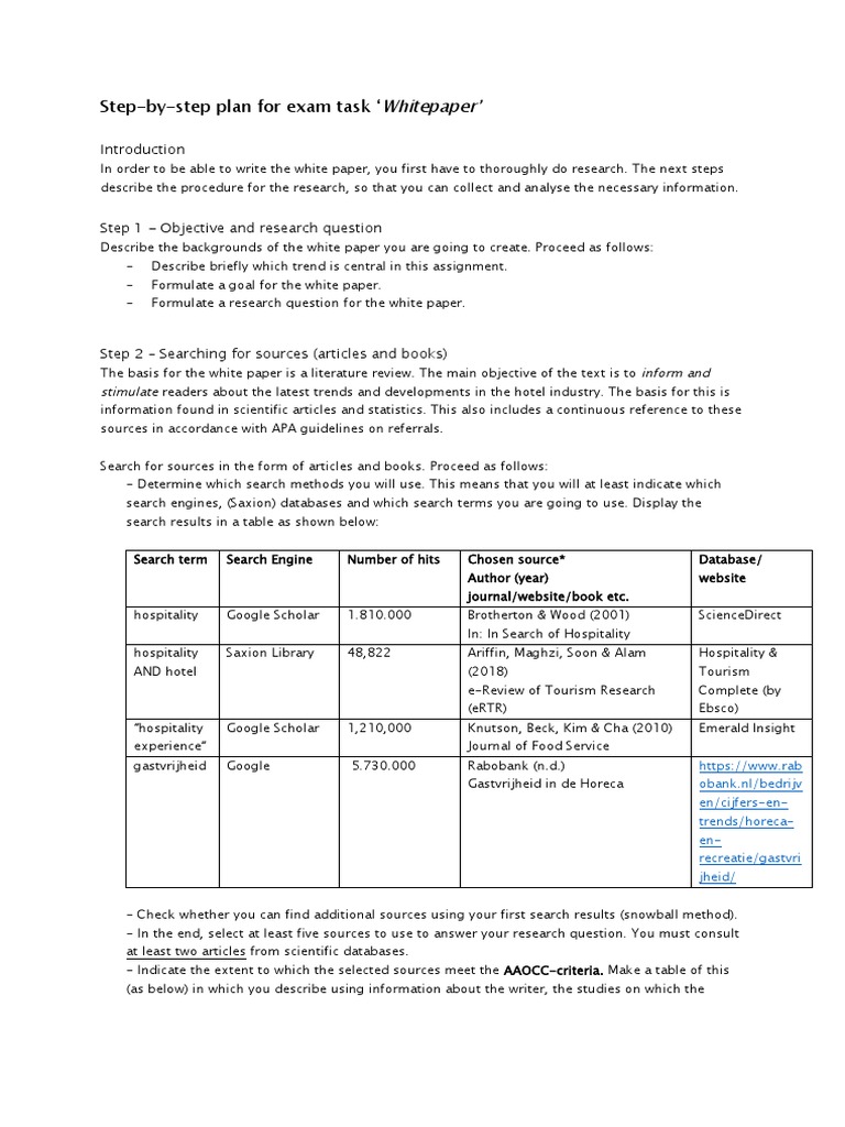 Research Guide for Hotel Industry Whitepaper | PDF | Citation | Knowledge