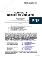 Admiralty Notices To Mariners (Weekly Edition 46) 2012