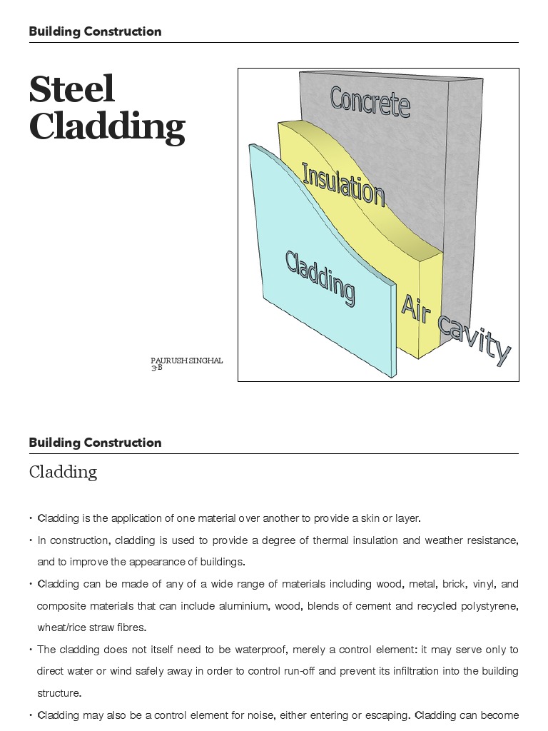 Steel Cladding: Building Construction | PDF | Building Materials ...
