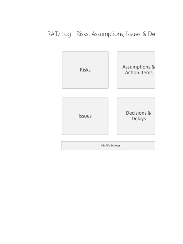 RAID Log Template PDF