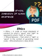 Ethics The Ethical Dimension of Human Existence (Lesson)