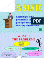 Learning To Solve Problems Is The Principle Reason For Studying Mathematics