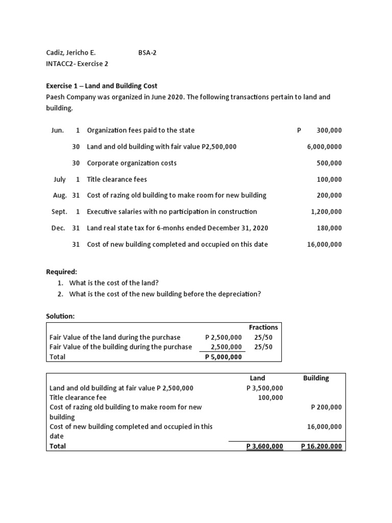 Land and Building Cost Analysis | PDF | Depreciation | Economies