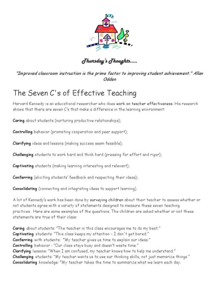 7 Cs of Effective Teaching | PDF | Teachers | Learning