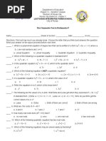 Math 9 1st Summative Test