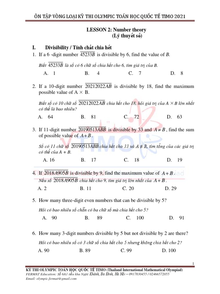 27.08.2021.lesson 2 - Number Theory | PDF