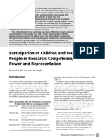 Participation of Children and Young People in Research: Competence, Power and Representation