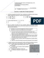 I Lista de Exercícios - Função Afim e Função Quadrática