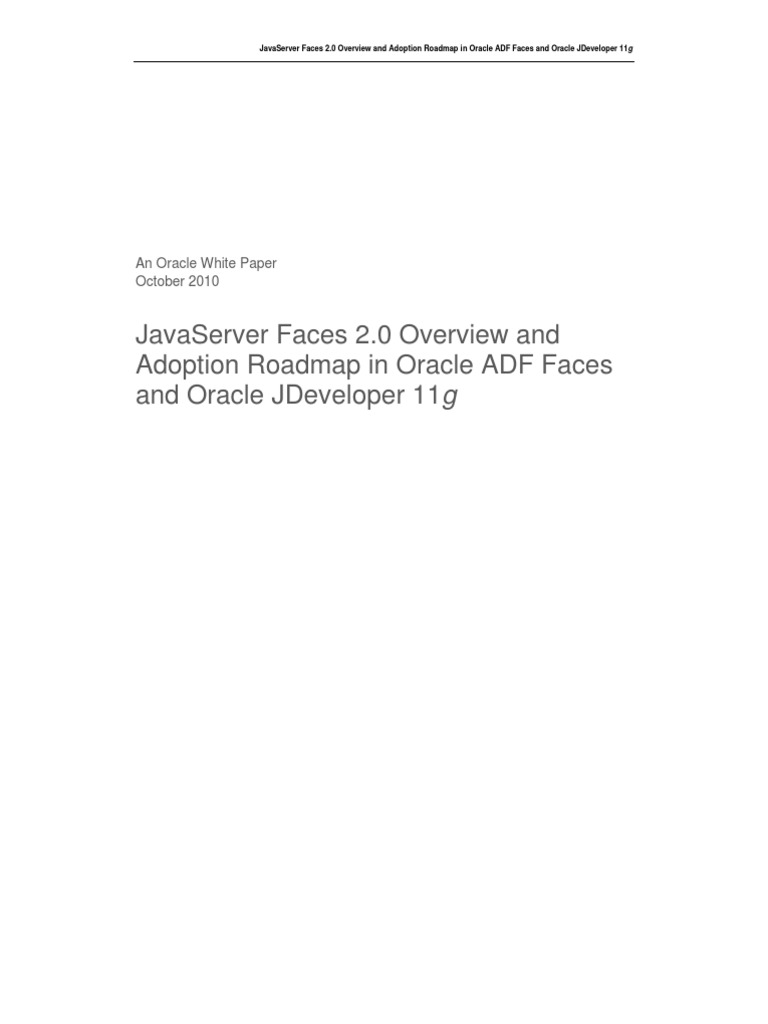 ADF Faces - Road Map From JSF | PDF | Java Server Faces | Java Server Pages
