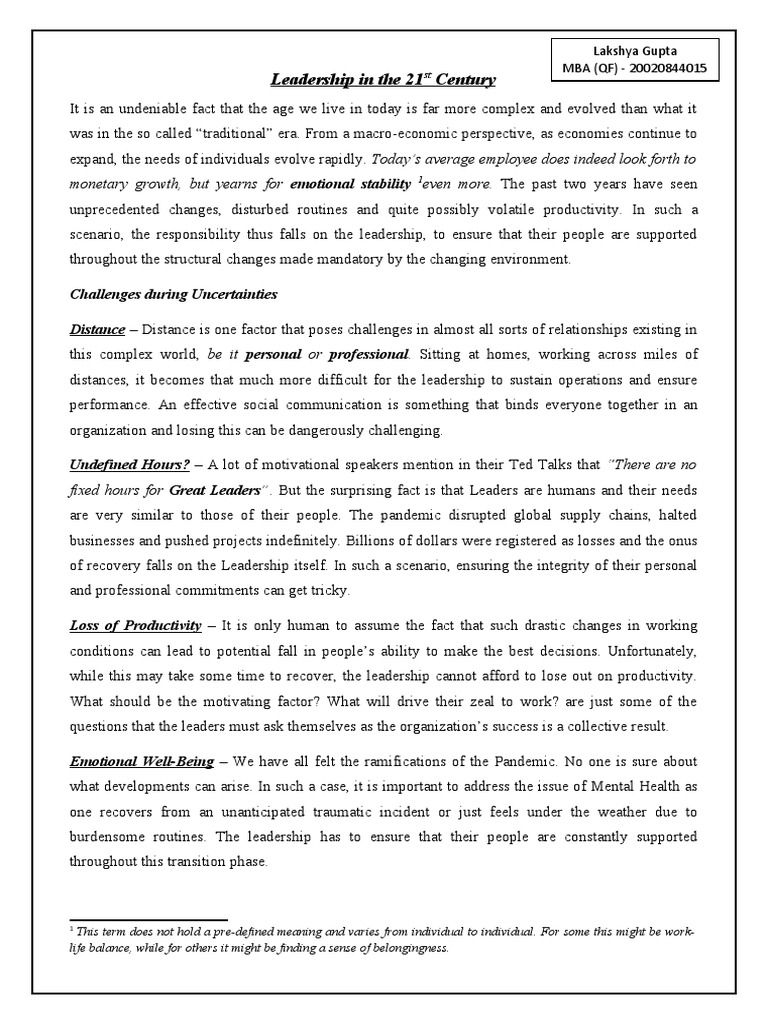 21st Century Leadership Guide | PDF | Jp Morgan Chase | Leadership