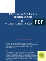Interviewing As A Skill in Problem Solving