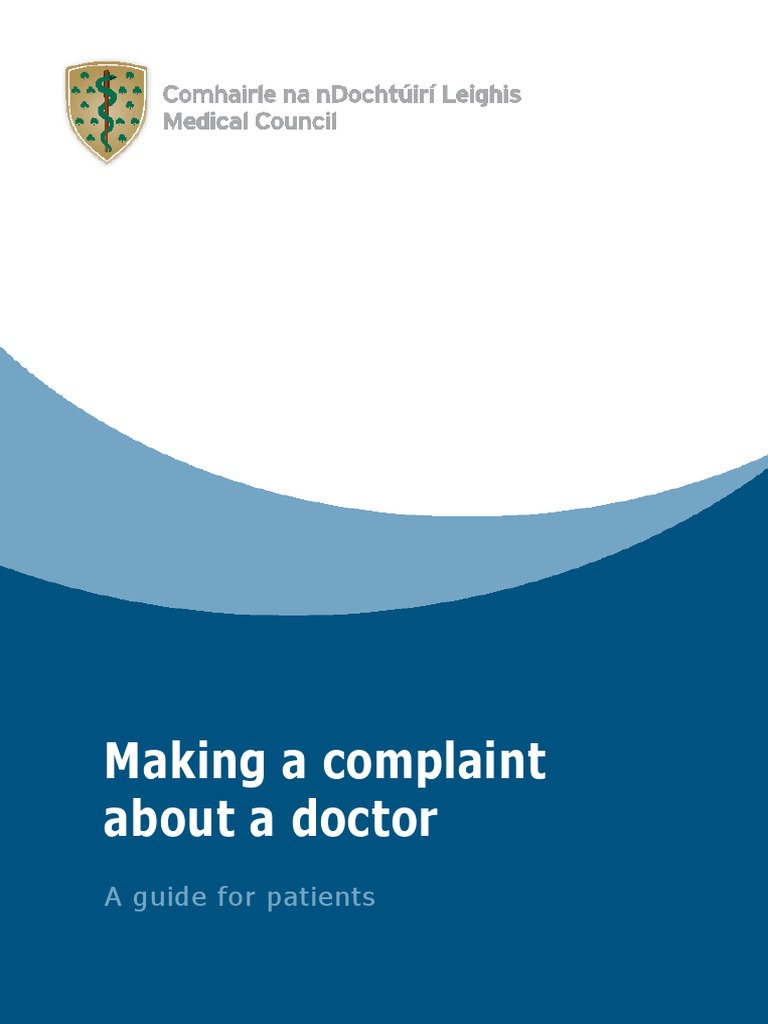 Making A Complaint About A Doctor A Guide For Patients PDF