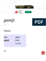 Hausa Dictionary Gamji Tree Entry