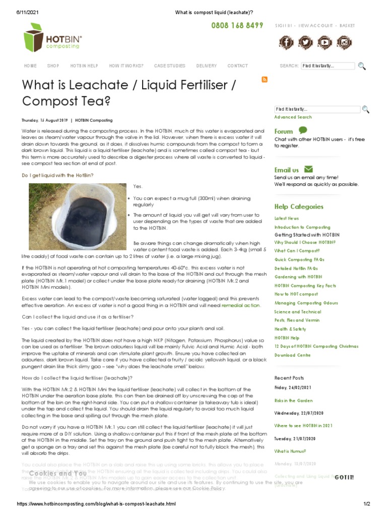 What Is Compost Liquid (Leachate) PDF Compost Fertilizer