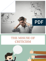 The Misuse of Criticism