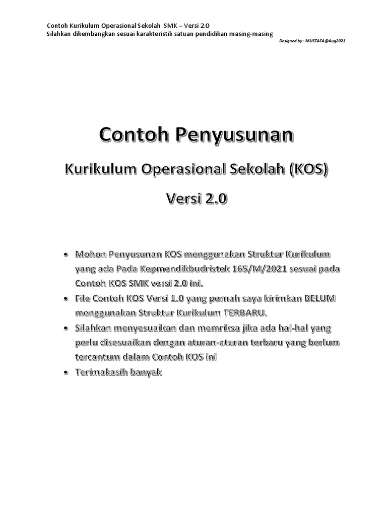 Contoh KOS SMK Versi 2.0 - Mustafa | PDF | Karier & Perkembangan