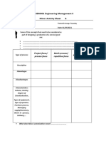 MME40001 Engineering Management II Minor Activity Sheet 8