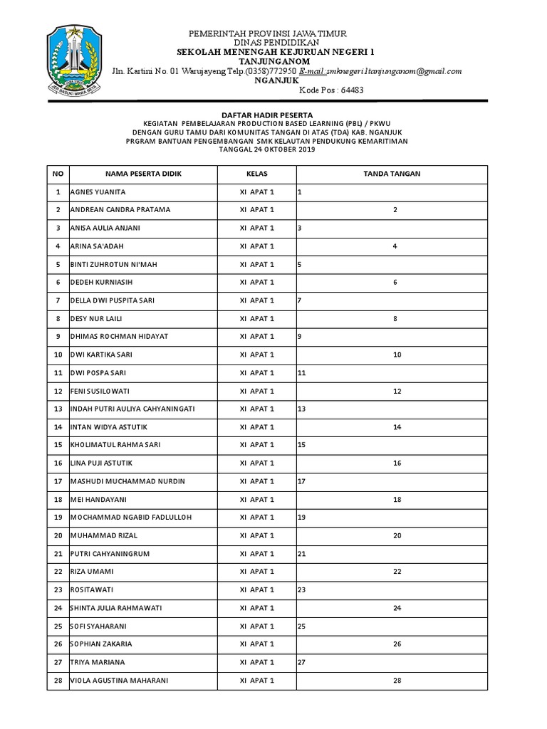 Daftar Hadir | PDF