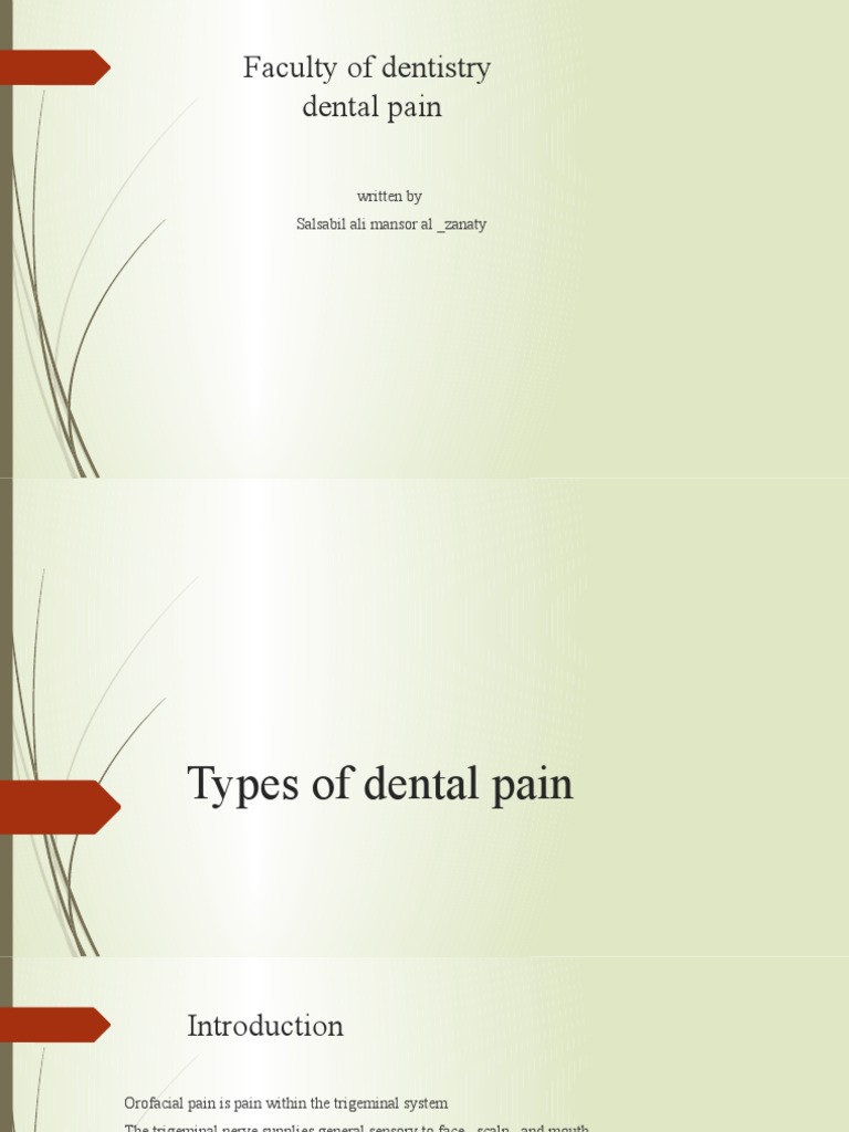 Types of Dental Pain | PDF | Human Tooth | Dentistry