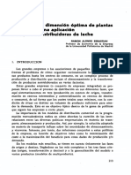 Localizadón y Dimensión Óptima de Plantas Industriales: Una Aplicación A Empresas Distribuidoras de Leche