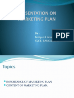 Presentation On Marketing Plan: BY: Imtiyaz & Abul Svce, Bangaluru