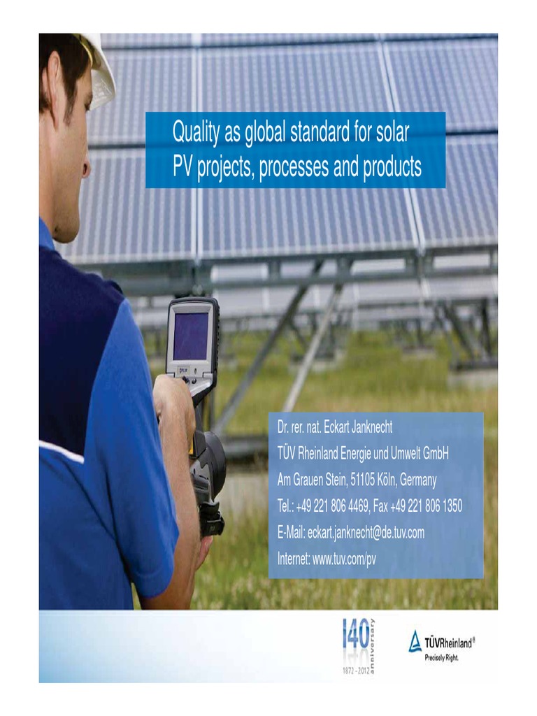 Quality Assurance in Solar PV Projects | PDF | Photovoltaics | Solar Panel