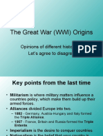 The Great War (WWI) Origins: Opinions of Different Historians Let's Agree To Disagree