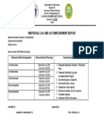 Individual Log and Accomplishment Report: Alternative Work Arrangement Date and Actual Time Logs Actual Accomplishments