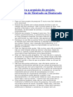 10 Dicas Para a Arguição Do Projeto Numa Seleção de Mestrado Ou Doutorado