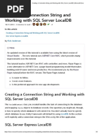 Creating A Connection String and Working With SQL Server LocalDB - Microsoft Docs