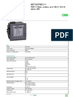 Product data sheet for PowerLogic PM5111 meter with Modbus and 1DO