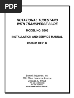 Rotational Tubestand With Transverse Slide: Model No. S206 Installation and Service Manual C538-01 REV. K