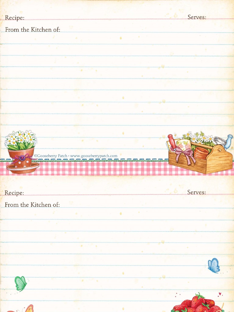 Gooseberry Patch Recipe Cards