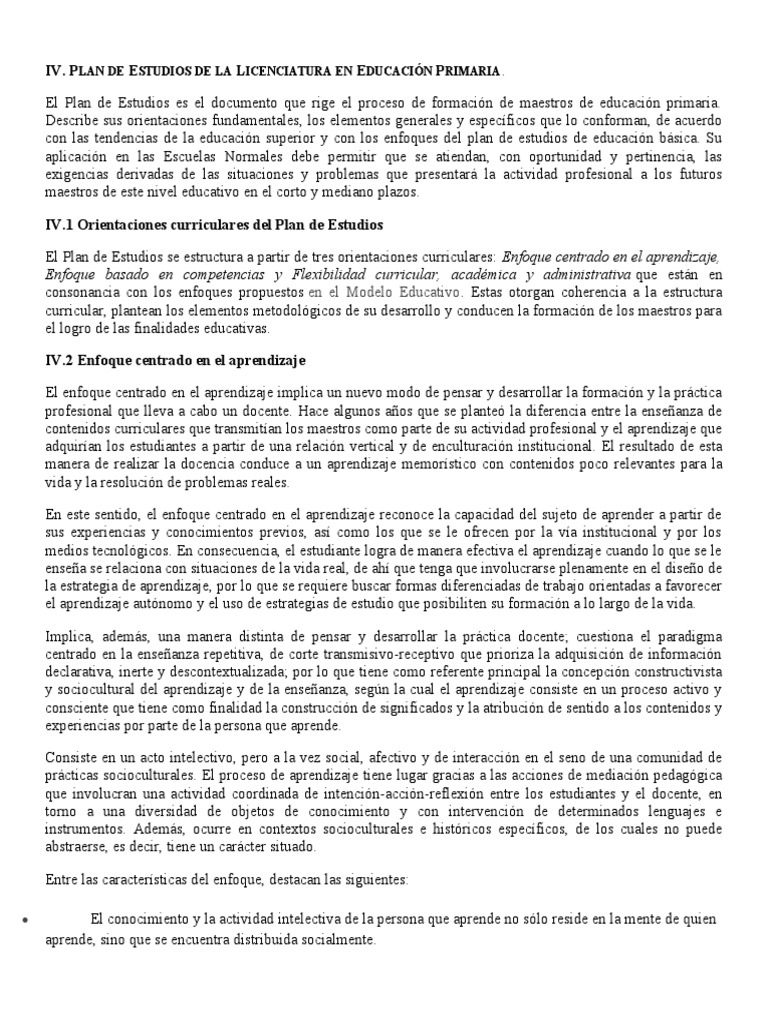 Enfoque Pedagógico en Educación Primaria | PDF | Plan de estudios ...