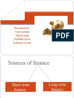 Sources of Finance: Neeta Asnani Alpana Garg Pratibha Arora Kalpana Tewani