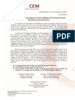 Decreto para celebrar a Santa María de Guadalupe en Domingo de Adviento