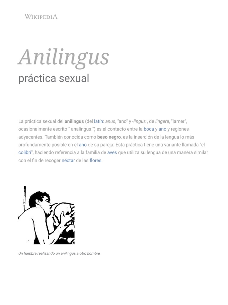 Anilingus: Práctica y Riesgos Sanitarios | PDF | Especialidades Medicas ...
