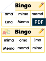 Bingo de palabras 1°A-B