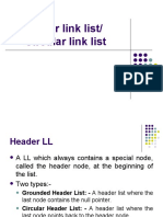 Header Link List/ Circular Link List