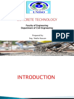 Concrete Technology: Faculty of Engineering Department of Civil Engineering