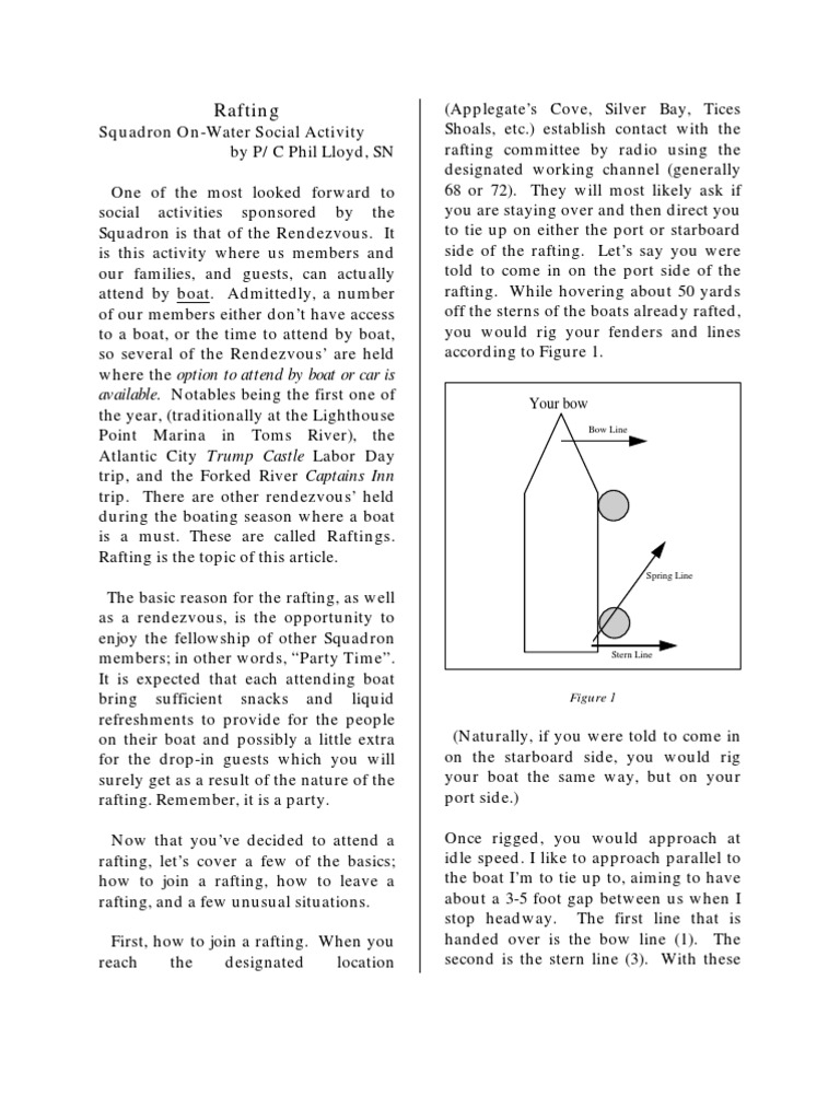 Rafting: Squadron On-Water Social Activity | PDF | Anchor | Stern