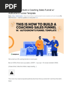 This Is How To Build A Coaching Sales Funnel W/ AutoGrow's Funnel Template