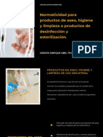 Normatividad para Productos de Aseo, Higiene y Limpieza o Productos de Desinfección y Esterilización