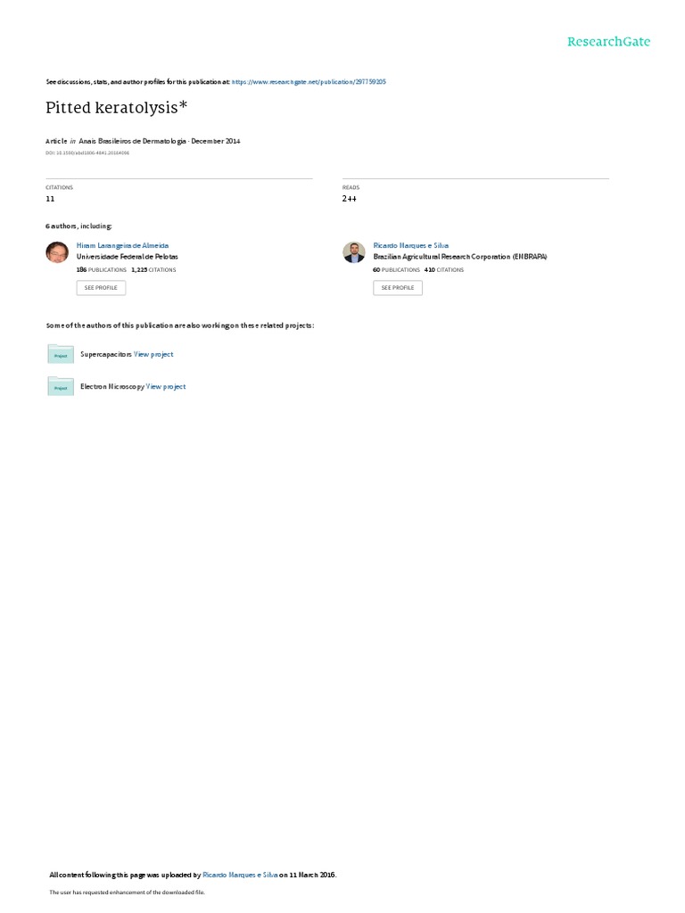 v91 Pitted Keratolysis PDF Skin Integumentary System