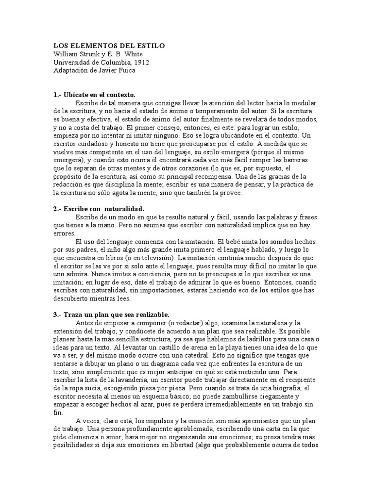 Los Elementos Del Estilo, PDF, Adverbio