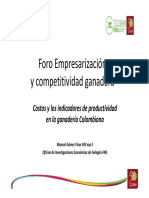 Foro Empresarización y Competitividad Ganadera: Costos y Los Indicadores de Productividad en La Ganadería Colombiana